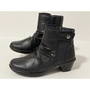 Women's Easy Street Navy Blue/Snake Draft Ankle Boots, Size 6 WW